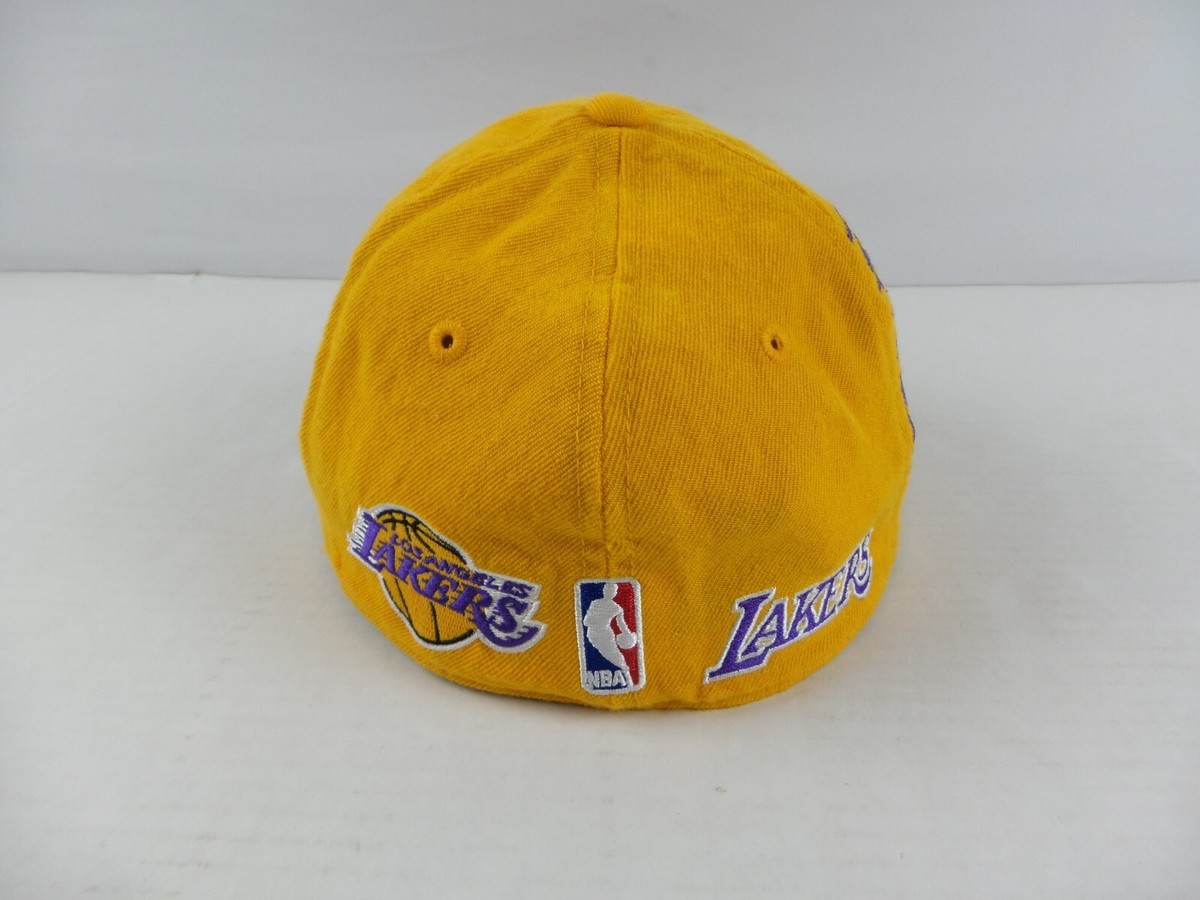 【廃盤】LOS ANGELS LAKERS adidas キャップ S/M 刺繍 Vintage Adidas NBA Los Angeles Lakers Big Logo Spell Out Hat