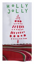Set of 2 Christmas Tranquility HOLLY JOLLY Terry Kitchen Towels, Kay Dee Designs