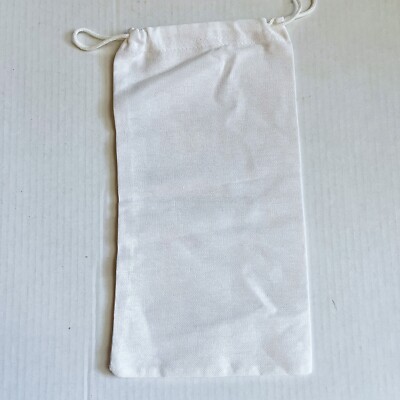 Chloe White Canvas Knit Drawstring Travel Dust Cover Bag  display picture 1