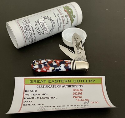   GEC Great Eastern Cutlery 25 Patriot Acrylic Handle 1/50 Small Jack Knife