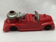 Vintage Hubley Kiddie Toy Fire Truck Plastic Red Made in USA