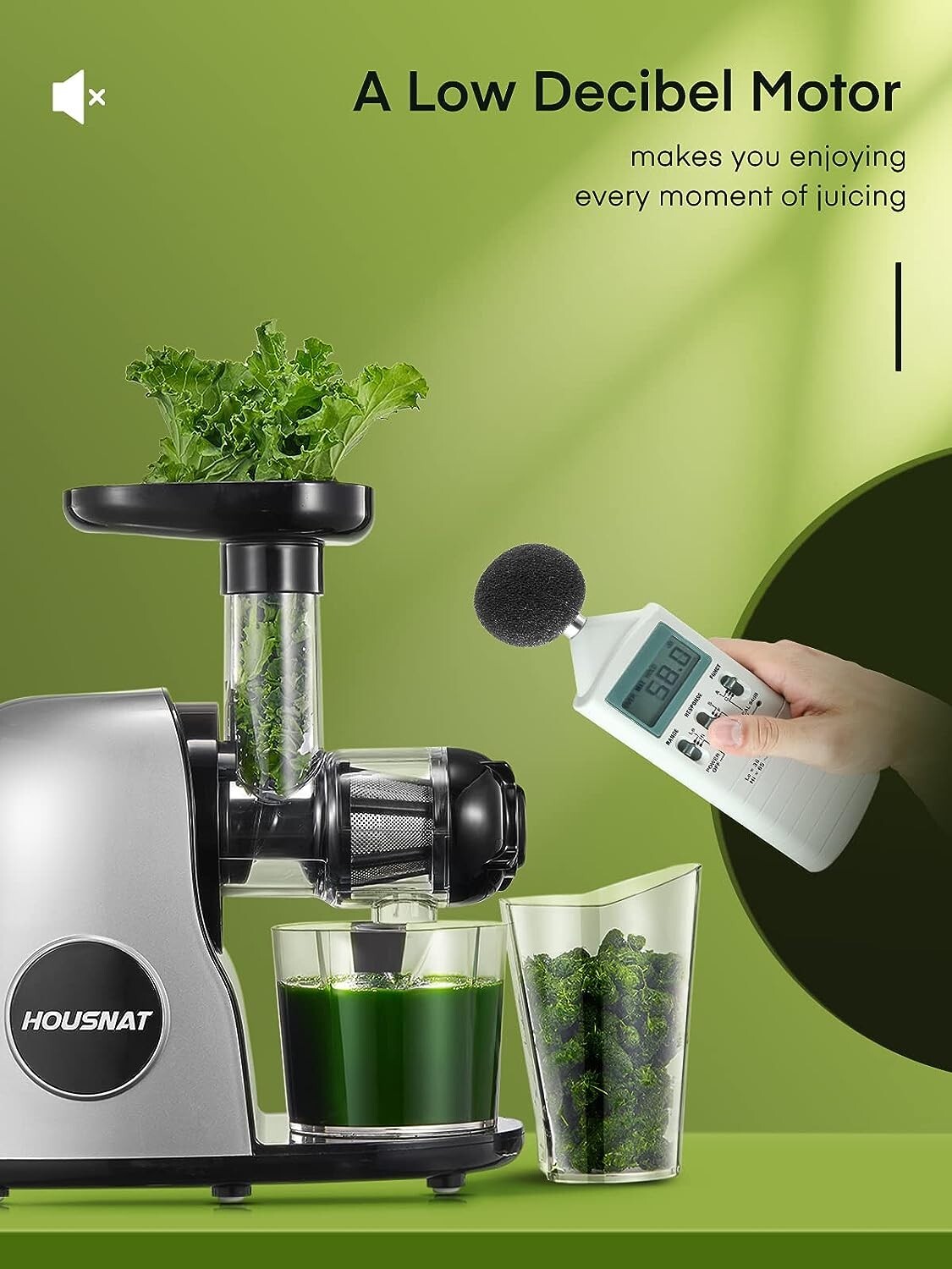 Juicer Machines, HOUSNAT Slow Masticating Juicers Whole Fruit and