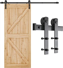 SMARTSTANDARD 6.6FT Barn Door Hardware Kit, Barn Door Track, Sliding Door Hardwa