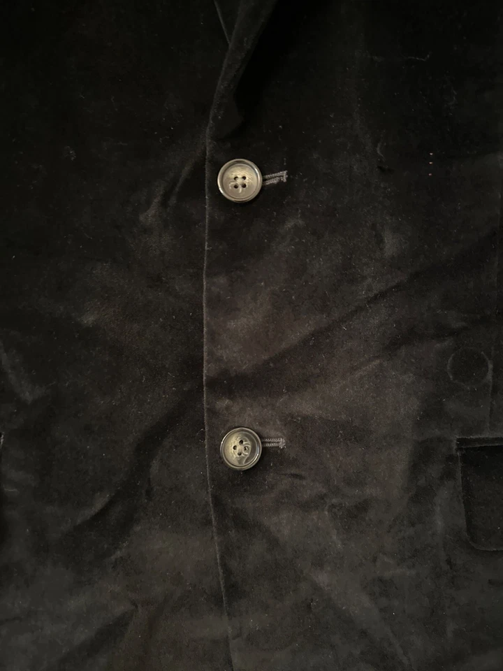 Chaqueta Blazer Murano Para Hombre Terciopelo Negro Talla 42R Foto 2 de 4