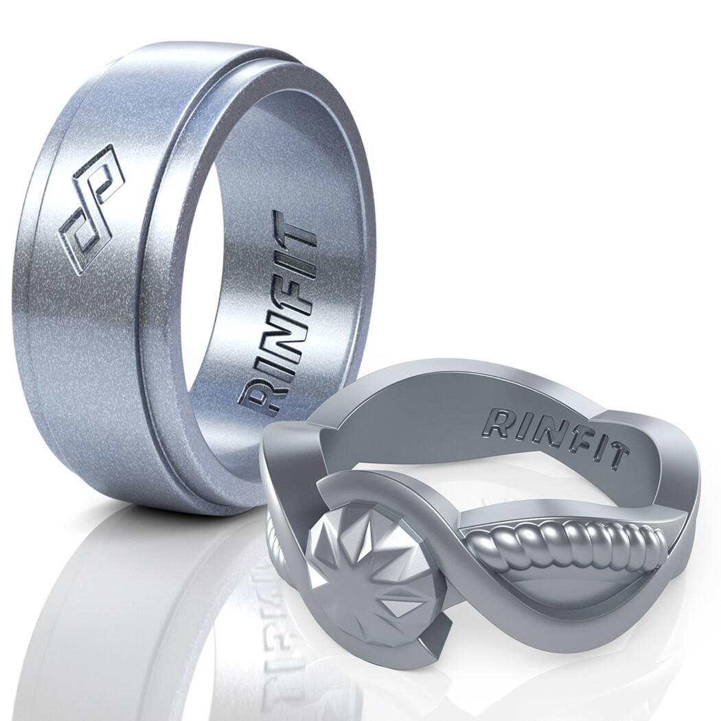 Rinfit Silicone Wedding Rings for Him Couple Wedding Rubber