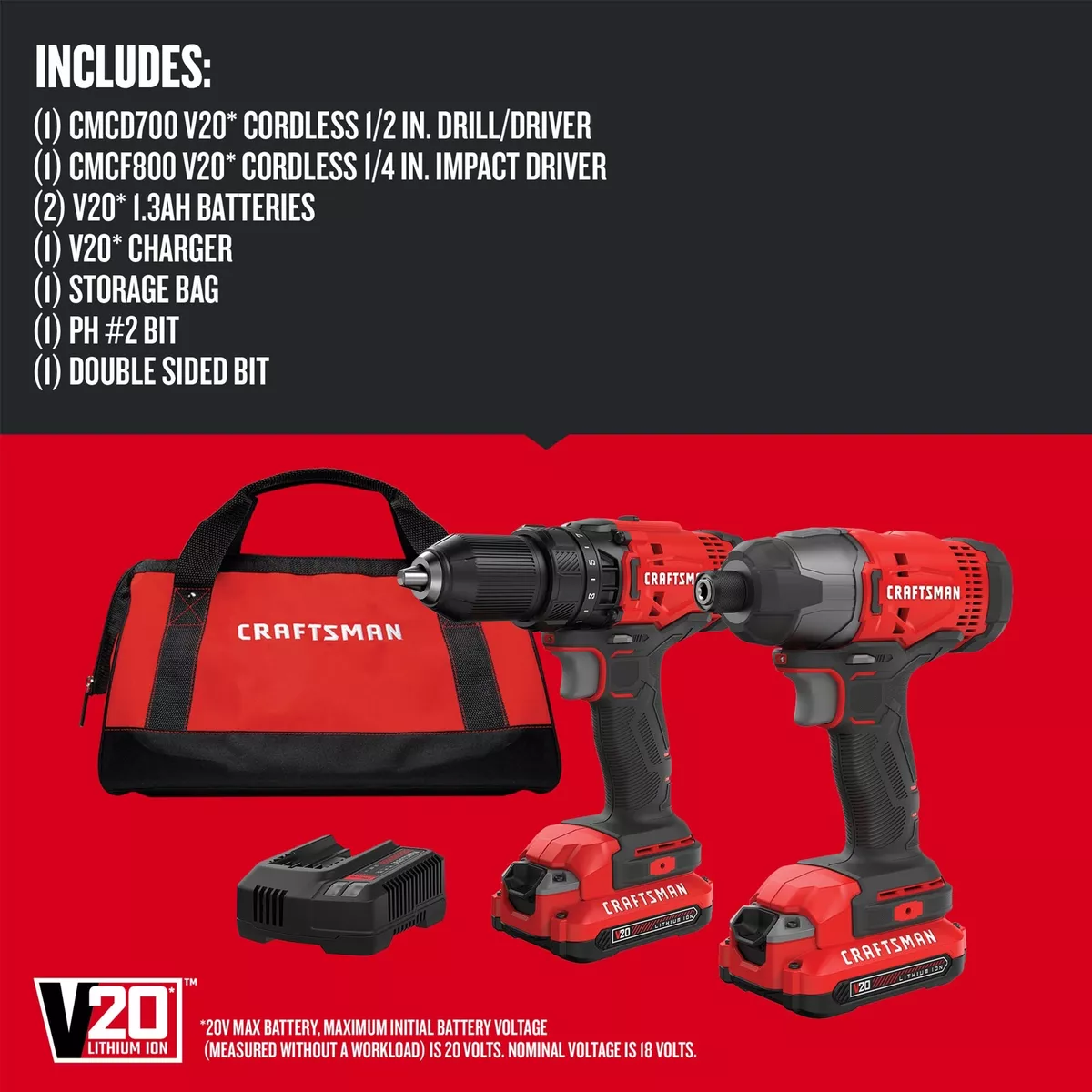 V20* Cordless 1/2-in Drill/Driver Kit (1 Battery)