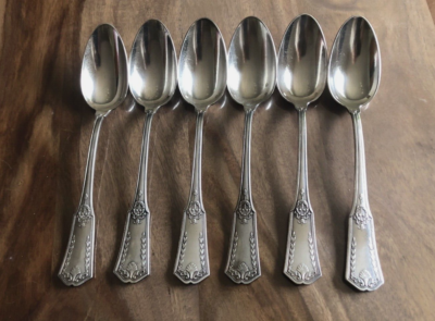 Lot De 6 Cuillères à Soupe SFAM Métal Argenté Modèle Sans Gène Empire