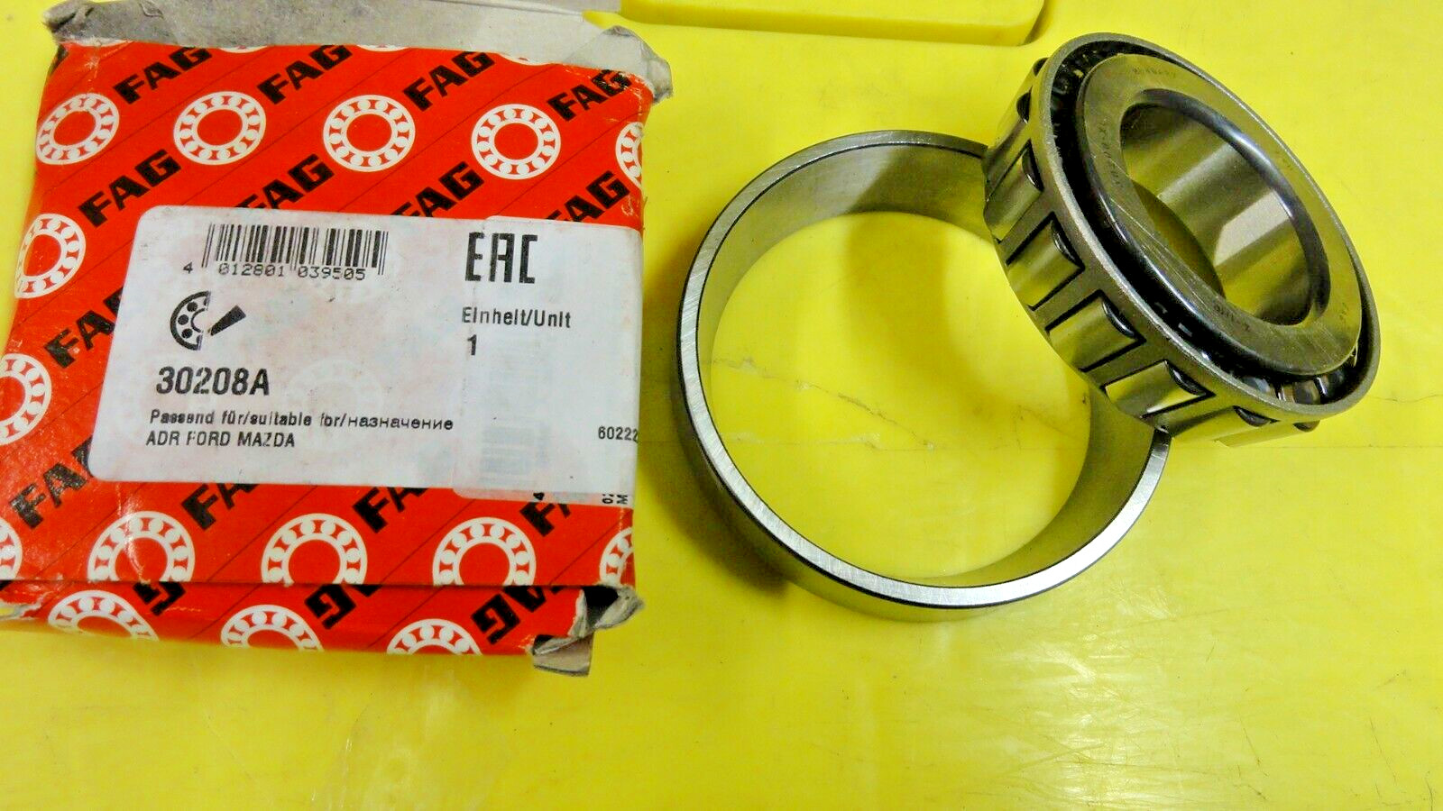 FAG Single Row Tapered Roller Bearing 30208-A  ADR Ford Mazda 80 X 40 X 19.75mm
