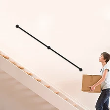7ft Wall Mount Hand Rail Metal Staircase Handrail 2-Section Industrial Hand Rail