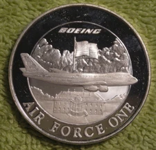 1992 Boeing Company Air Force One Medal 2 troy oz of silver 47 mm