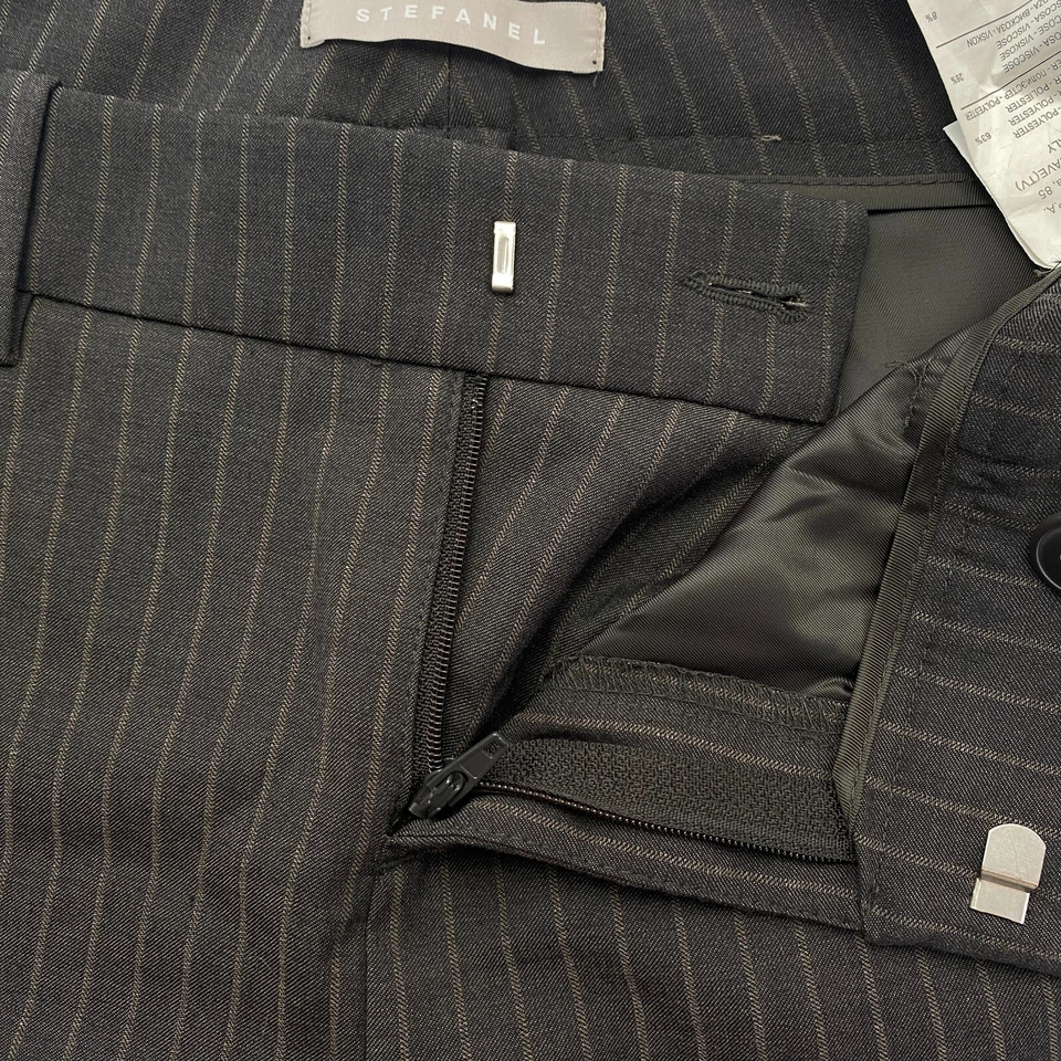 STEFANEL Women Brown Striped Cropped Pants Trousers Size EU 32 UK 4 US 2 - Image 4 of 4