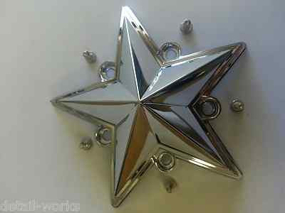 Replacement CHROME STAR w/screws for KMC XD775 ROCKSTAR RIMS Center Cap