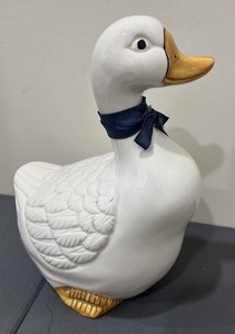 Vintage Ceramic Goose Figurine World Bazaars Taiwan Farmhouse Decor 12”