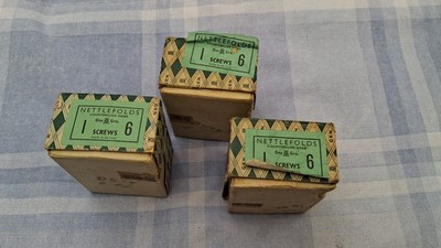 3 Schachteln Vintage GKN Brennnesselfalten Holzschrauben - 1,5 Zoll x 6