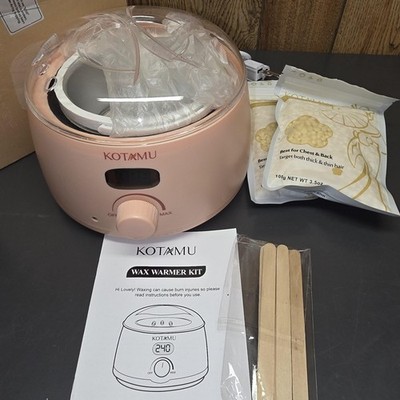 KOTAMU Digital Hair Removal Wax Warmer Kit X0032CUIR9 Pink Hard Wax Beads