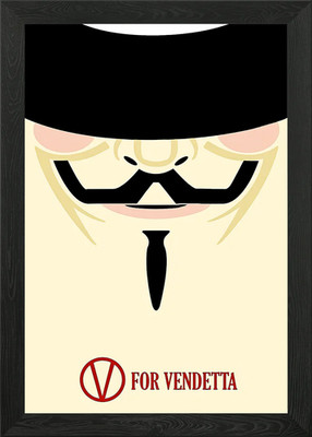 V for Vendetta Minimalist Framed Wall Art Poster Canvas Print Picture