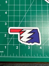 Oklahoma Stealie - Grateful Dead - Laminated Vinyl Sticker 3"x1.5"
