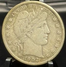 1902 Barber Half Dollar 50C Silver Coin