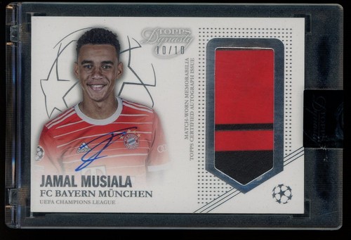 2022-23 Topps Dynasty UEFA Soccer Jamal Musiala Match Worn Patch AUTO 10/10