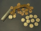 Roll of 50 Assorted 1940’s Lincoln Wheat Pennies & Ten 1935-1937 Buffalo Nickels
