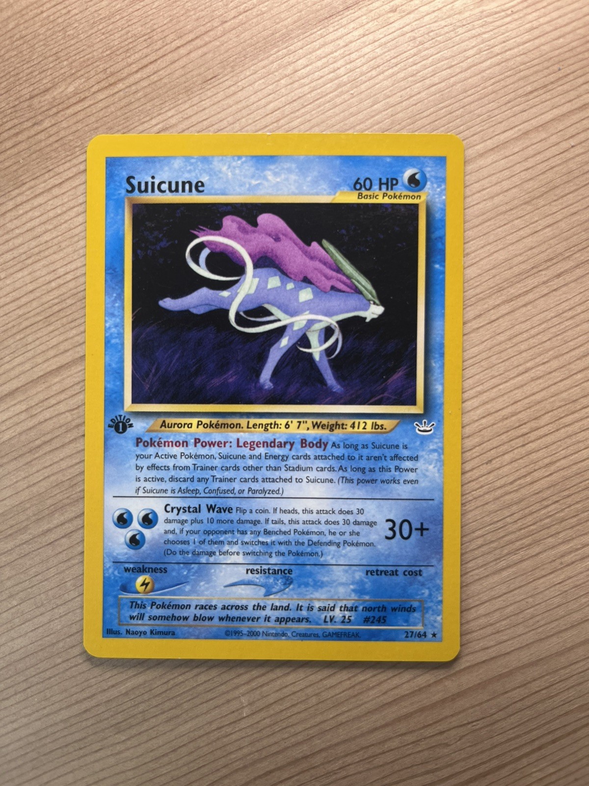 2001 POKEMON NEO REVELATION 1st EDITION SUICUNE 27/64