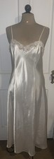 Vintage 90s Intimo Amore Liquid SATIN Slip Dress Long GOWN Bias Cut Lace Fairy M