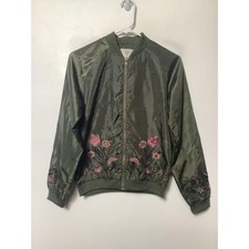 Guess Women's Lotus Embroidered Full Zip Jacket Size M