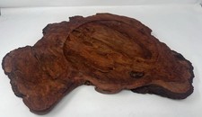 Large Signed Maple Burl Freeform Live Edge Wood Tray Bowl by Jerry Strawderman