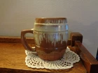 Vintage Frankoma 97M Barrel Mug in Desert Sand/Brown & Yellow