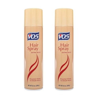 VO5 Hair Spray Crystal Clear Extra Body 14 Hour Hold 8.5 oz (Pack of 2)
