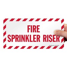 Fire Sprinkler Riser Sign  5 x 10 Plastic