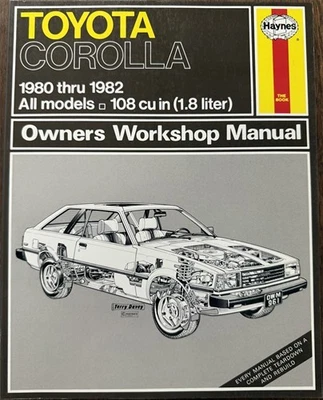 1980-1982 Toyota Corolla Haynes Propriétaires Atelier Manuel Réparation Livre - Photo 1/4