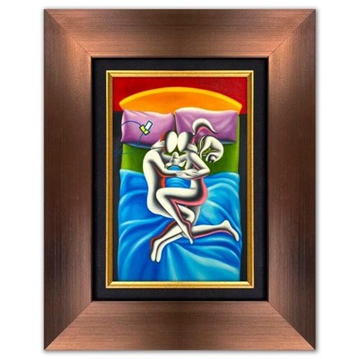 Mark Kostabi, ''Domestic Bliss'' Framed Original Oil Painting on Canvas, Hand Sign