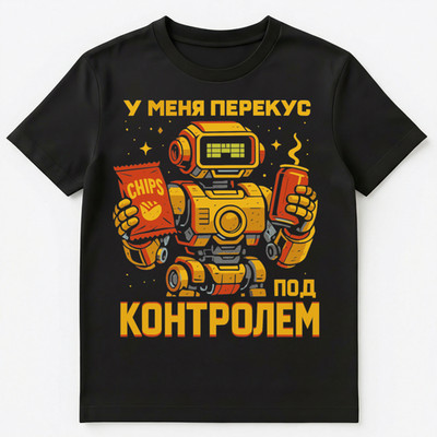 Snack Break Under Control Roboter lustig russisch Unisex T-Shirt