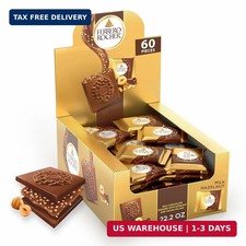 Ferrero Rocher Premium Milk Hazelnut chocolate squares, Individually 60 Pack