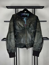 VTG Avant Garde Gothic Japanese Faded Washed Real Leather Cropped Jacket 90s Y2K