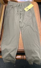 All in Motion Unisex Olive Green Jogger Pants Nylon Stretch Drawstring S 6-7 
