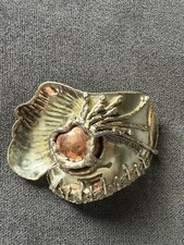 vintage, mixed metal brutalist art, women belt buckle