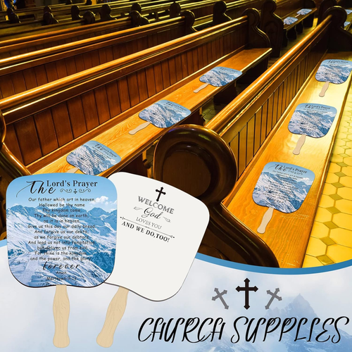 25 Pcs Church Fans Christian Gift Inspiration Bible Verse Hand Fans Bulk for Chu - Picture 7 of 12