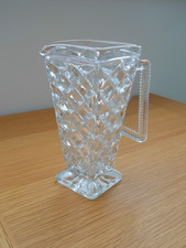 Vintage Art Deco Glass Jug Vase Square Top