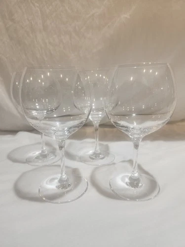 Tiffany & Co 7" Wine Set of 4 Balloon Water Goblet Glass Glasses Vintage Crystal