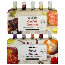 10-PACK Monin Gourmet Flavoring Syrup Collection Floral & Cocktail Variety Pack