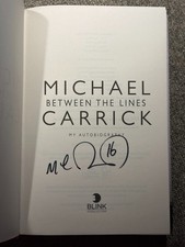 Micheal Carrick firmato a mano Man Utd Manager libro autobiografia PSA QO card + certificato di autenticità