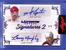 2023 Leaf Ultimate Hockey Signature 2 Mike Gartner/Larry Murphy Purple #2/8