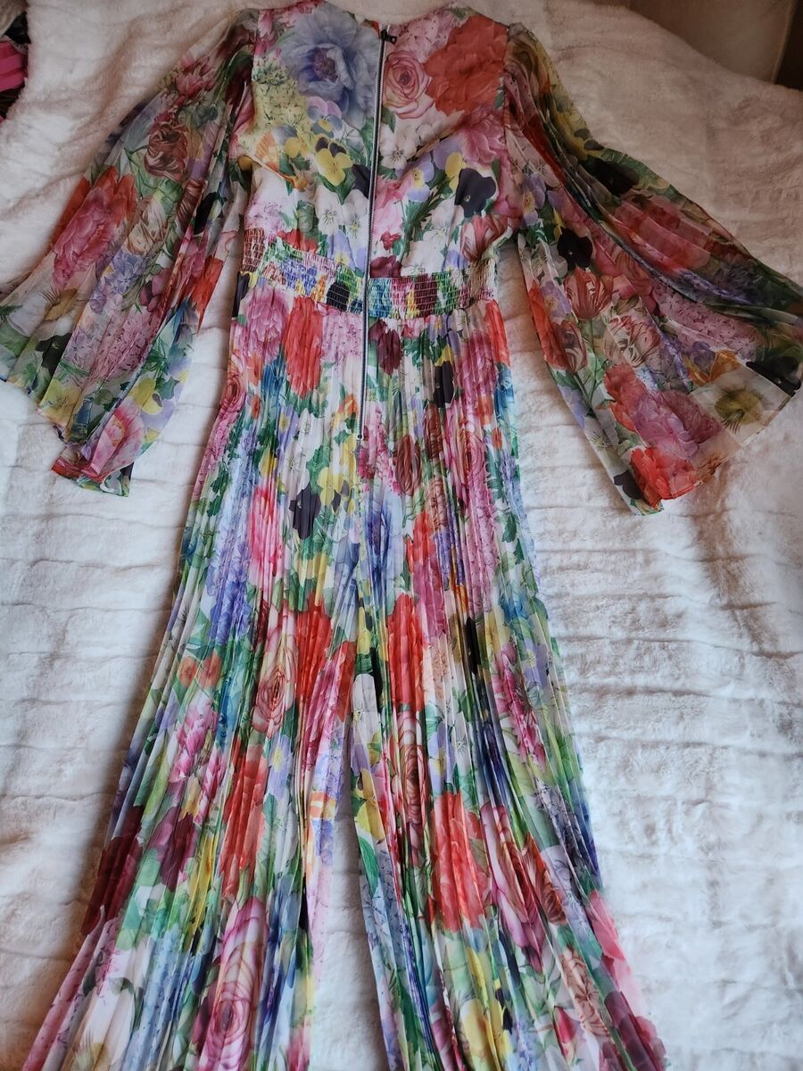 ALICE+OLIVIA KIMONOスリーブ プリーツジャンプスーツ BENNET Alice + Olivia Bennet Floral Pleated Jumpsuit multicolored