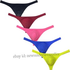 Men's Cotton Bikini Thong Enhancer Bulge Underwear Hipster GYM T-back Underpants