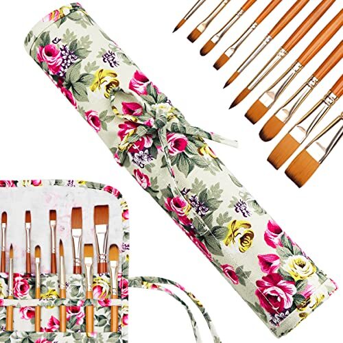 22 Slot Canvas Art Paint Brush Holder Canvas brush pouch Watercolor Paintbrus... - Picture 1 of 7