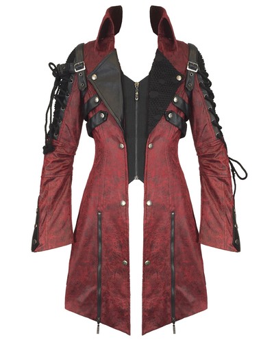 steampunk jacket red