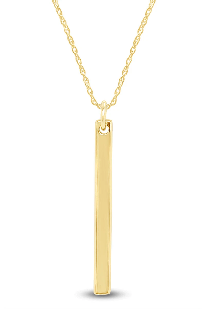 14k gold cheap vertical bar pendant