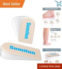 Heel Lift Inserts 3-Layer Gel Orthopedic Shoes Height Increase for Leg Discre...